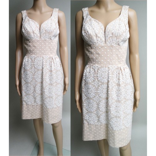Vintage Lilli Diamond bridal short cocktail dress with lace and nude lining - Picture 6 of 7