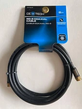 CE TECH 6 ft Black Coaxial Cable RG-6 Audio Video, VCR, TV, Cable ( 6 ft ) New