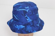 UV Skinz Blue Reversible Hat with Sharks Toddler Size 5