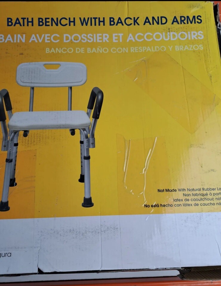 Guardian Bath Bench with Back and Arms (Open Box) eBay