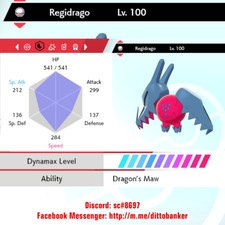 Pokemon Sword/Shield 6IV ✨ULTRA SHINY Regidrago / Jolly (Dig. Item) *NEW* 