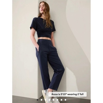 NWT Athleta Endless Pant Navy Stretch Athleisure Work Travel Size 12 MSRP $109