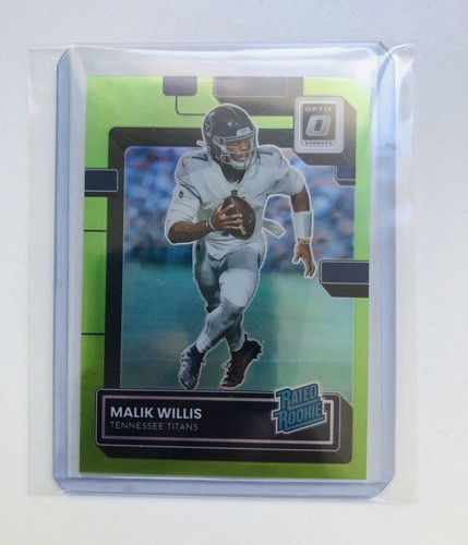 2022 Optic MALIK WILLIS Rated Rookie Lime Green Prizm RC 22/35 #203 - Picture 4 of 4