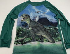 Boys Dinosaur Pajama Shirt Sz M 8 T-Rex Jurassic Make Believe World Imagination