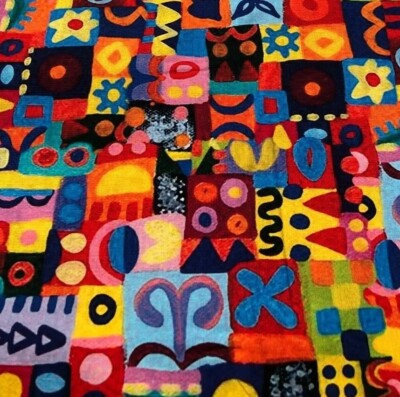 Stoff Meterware Baumwollstoff Patchwork 50 cm Geometrische Muster Kunstwerk Bunt