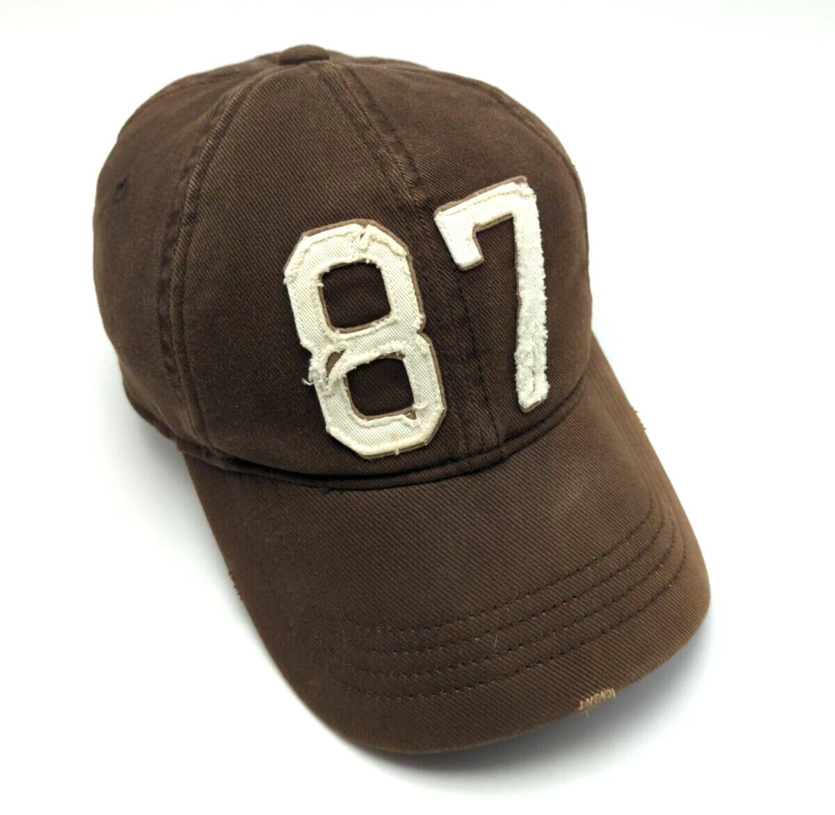 AEROPOSTALE hat distressed style flexfit fitted brown cap size S/M