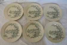 BOCH FRERES 6 ASSIETTES PLATES MODELE COTAGE DECOR OISEAU PARFAIT ETAT.