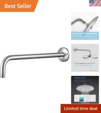 Elegant 16-Inch Brushed Nickel Shower Arm - Marine Grade Stainless Steel