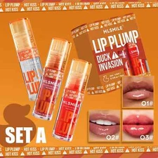 NEW Lip Plumper Gloss, MLSMILE HOT KISS, DUCK INVASION SET A (3 IN BOX) UNOPENED