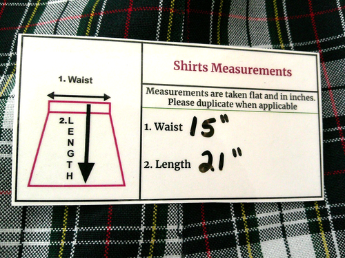School Apparel Black Tartan Plaid Pleated Uniform Skirt Girls 18 (Waist 30) - Picture 7 of 7