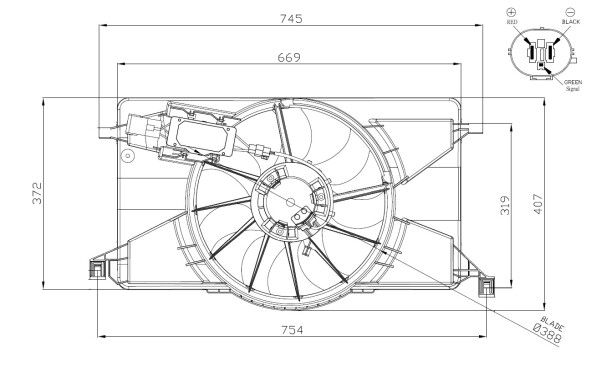 NRF 47959 Fan, radiator for FORD