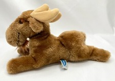 Vntg 1978 Dakin Co Brown Plush Moose Laying Down Stuffed Animal CUTE 7 Tall