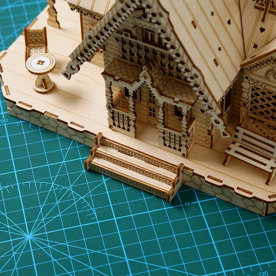 Christmas LED Light Puzzle 3D DIY Wooden Building Model Kit for Xmas Adult Gift - Image 4 of 4
