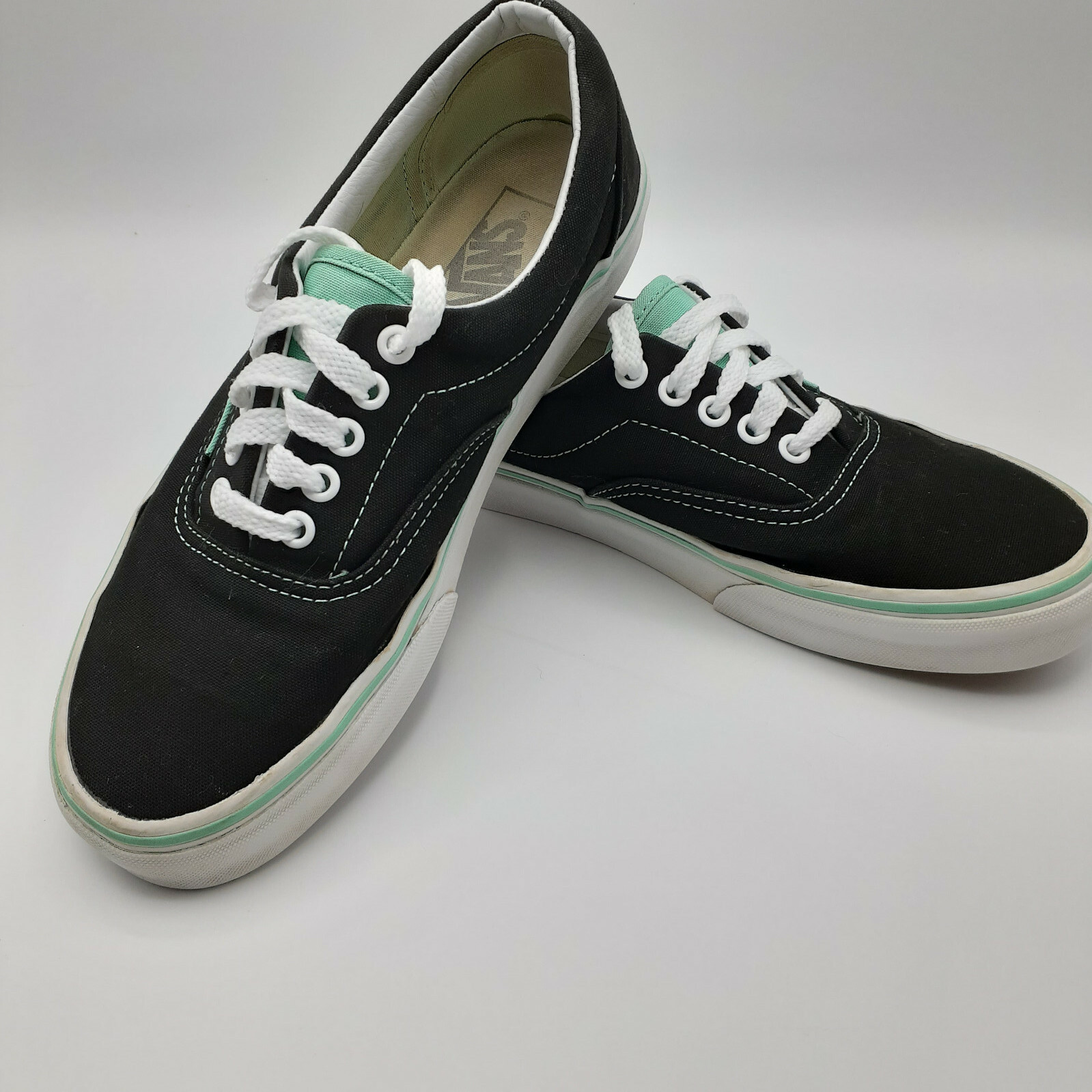 vans black and mint green