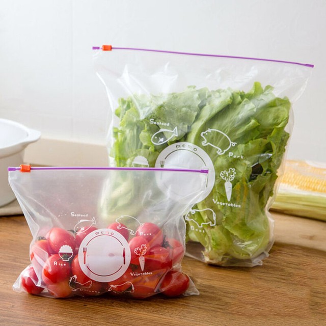 10x Vegetable Fruit Fresh Keeping Bag Freezing Preservation Zipper