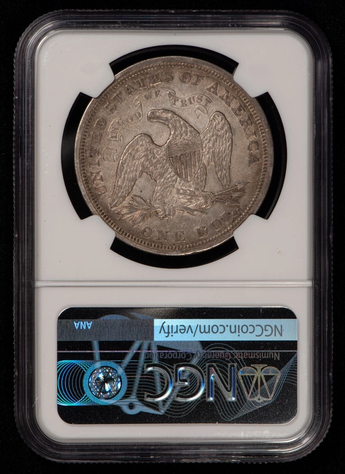 1872 $1 Seated Liberty Silver Dollar -Excellent Eye Appeal- NGC AU Dets - B3426 - Image 4 of 4