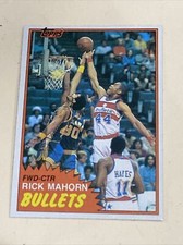 Vtg NBA 1981-82 Topps #98 RICK MAHORN RC Bullets Pistons 76ers PF NM/Mt Bad Boys