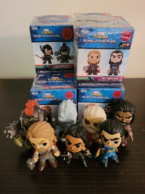 Set of 7 Funko Mystery Mini Marvel Thor Ragnarok Thor, Loki, Korg, Hulk, Odin
