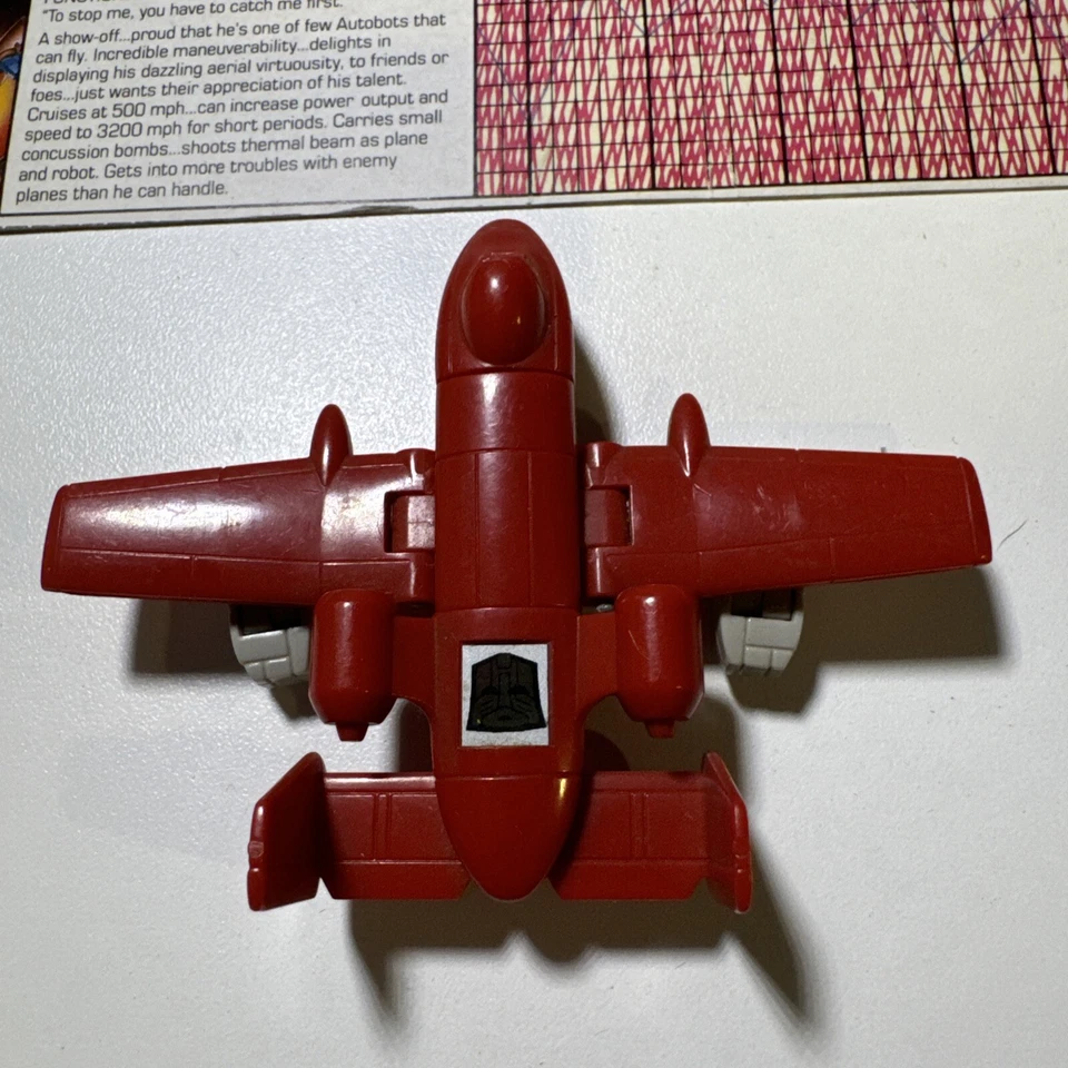 Vintage 1984 G1 Transformers POWERGLIDE Red Hasbro Minibot Japan Takara Complete - Image 2 of 4