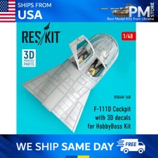 Reskit RSU48-0168 F-111D Cockpit with 3D decals for HobbyBoss Kit 1/48 scale