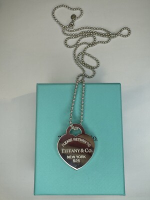 Tiffany & Co. Return To 3mm XL Heart And Beaded Necklace 34