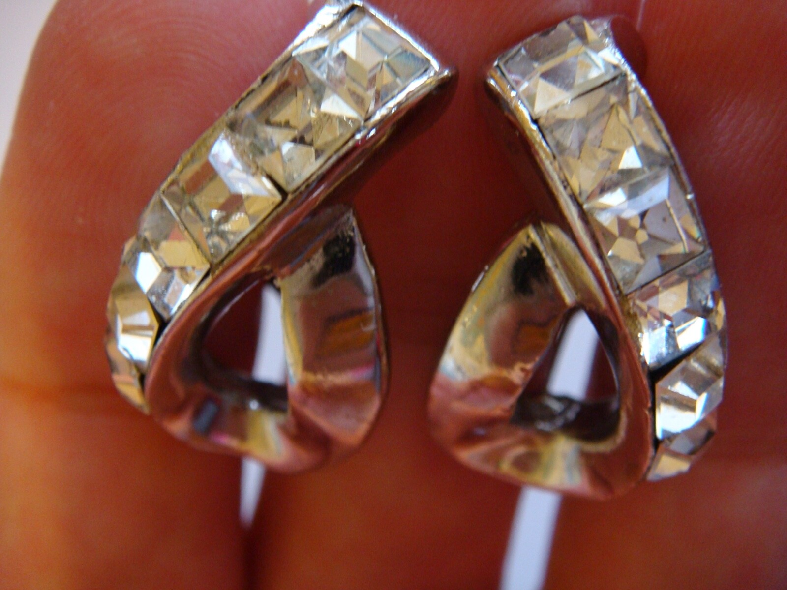 VINTAGE SIGNED CORO RECTANGULAR RHINESTONE CLIP O… - image 10