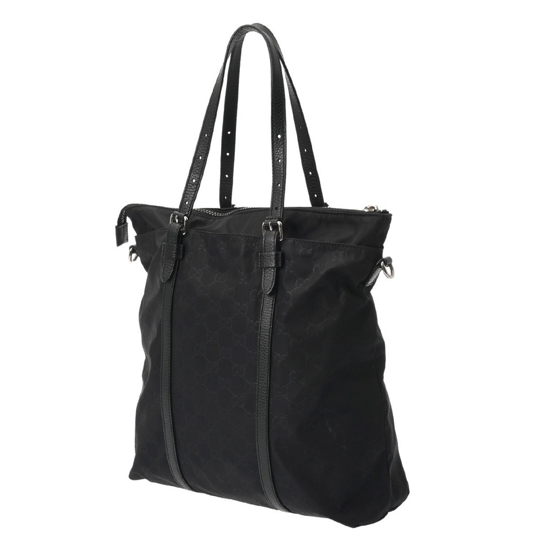 Gucci Women's Black GG Nylon Leather Tote Bag Used, Slight Wear thumbnail 2
