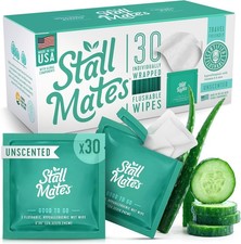 30 Count, Unscented, Individually Wrapped, Flushable Wipes