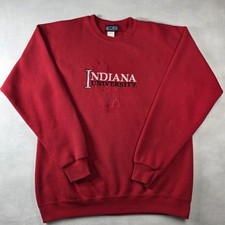 Vtg Crable Sportswear University Of Indiana Hoosiers Sz L Embr Crewneck USA READ