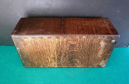 Antique c1910 Macey Quarter-Sawn Oak File Drawer, Index Card Cabinet 14" Long - Picture 13 of 14
