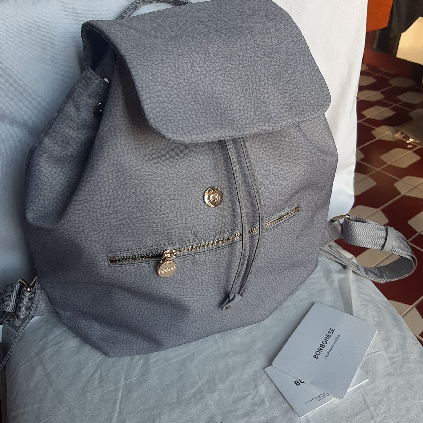 BORBONESE - Zaino Grigio Perla