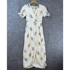 Madewell Dress 00 Ruffle Sleeve Maxi Classic Corsage Faux Wrap Summery Romantic