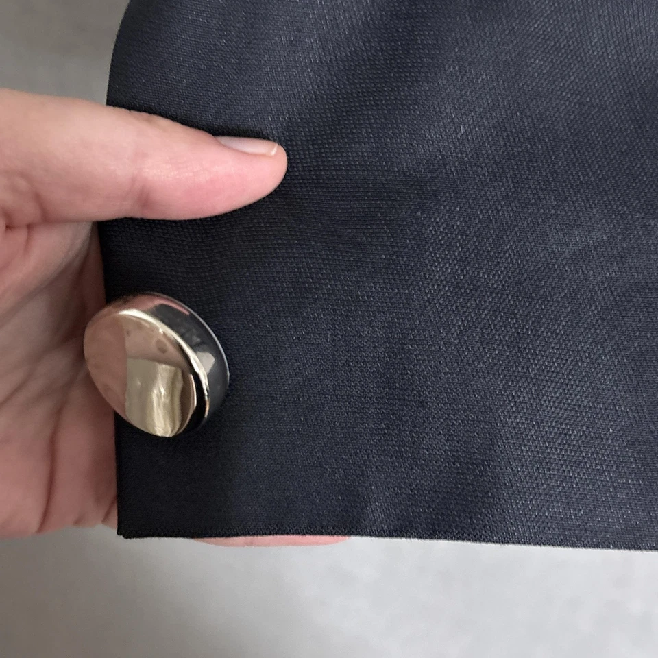 Vtg Ellen Tracy Blazer 6 Petite Navy Wool Linen Double Breasted Jacket Nautical - Image 2 of 4