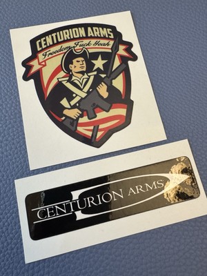 2 Centurion Arms Glossy PROMO STICKER Tactical GUN SHOT SHOW Swag Shooting