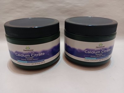 2 Pack Swanson 100% Pure and Dairy-Free Calcium Citrate Powder 350mg 8 oz Powder
