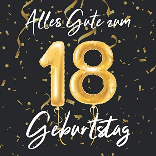 Alles Gute Zum 18. Geburtstag: GäStebuch Vintage Album Schwarz Gold-image