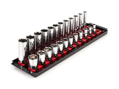 Tekton 3/8 Inch 6 Point Socket Set, 24 Piece (8-19 Mm)