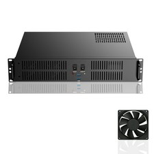 2U Rackmount Chassis, Micro-ATX Server Case, Supports 2 x 3.5 HDD  1 x 2.5 S...