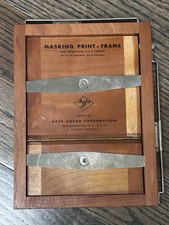 Vintage Agfa Ansco 4x6 Masking Printing Frame Dovetail Wood Glass Excellent