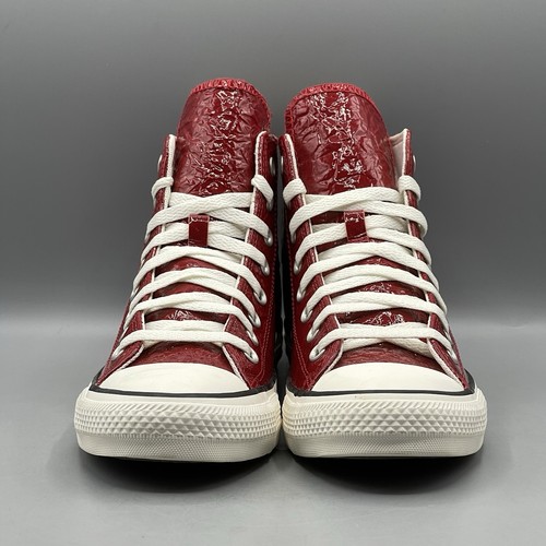 Converse CTAS Women's 10 Sneakers Leather Red Crinkled Glossy A13385C - Picture 12 of 12