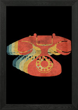 Telefono retrò vintage retrò con cornice wall art poster stampa su tela quadro