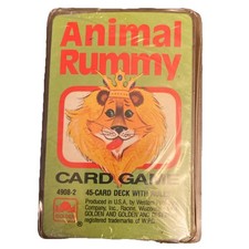 VINTAGE STILL FACTORY SEALED ANIMAL RUMMY CARD GAME BY GOLDEN PUBLISHING