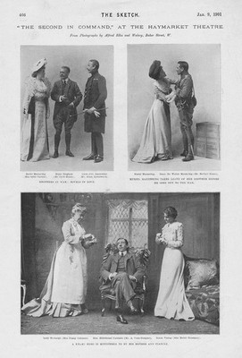 THEATRE Scenes from 'Second in Command' at Haymarket - Antique Print 1901