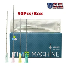 50Pcs Disposable Sterile Micro Cannula with Puncture Blunt Tip for Acid Fillers