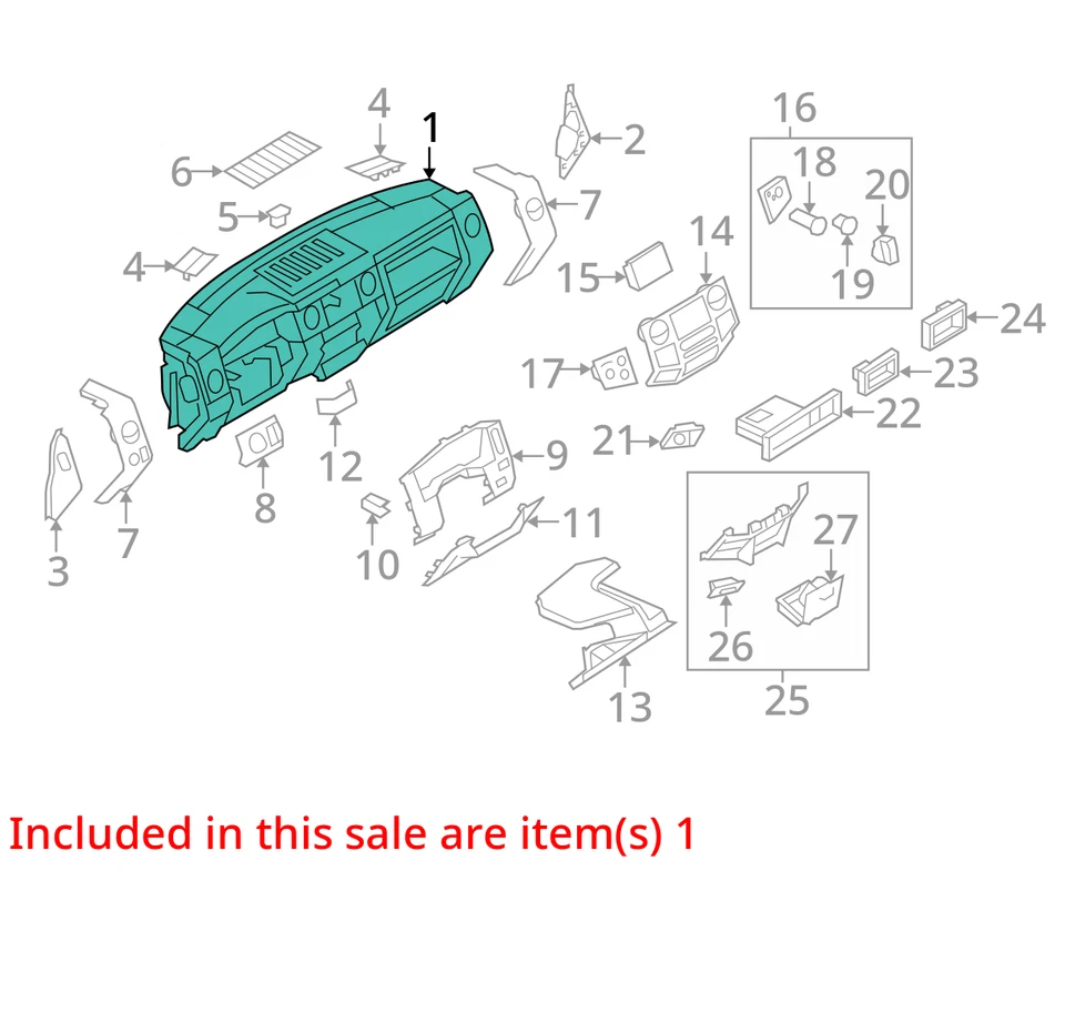 Панель приборной панели XLT подходит для пикапа 08-10 FORD F250SD 10285897 - Изображение 4 из 4