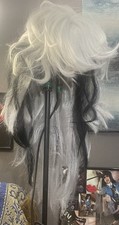Halloween Costume Wig-Long Wavy Hair-Black White-one Size Fits Most