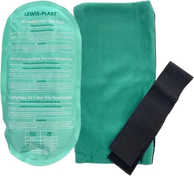 Lewis-Plast Premium Hot & Cold Reusable Gel Pack Compress Wrap with Sleeve - Ice