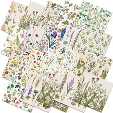 20 Pcs 10''x10'' Wildflower Quilting Fabric Square Wildflower Quiltted Fabric...