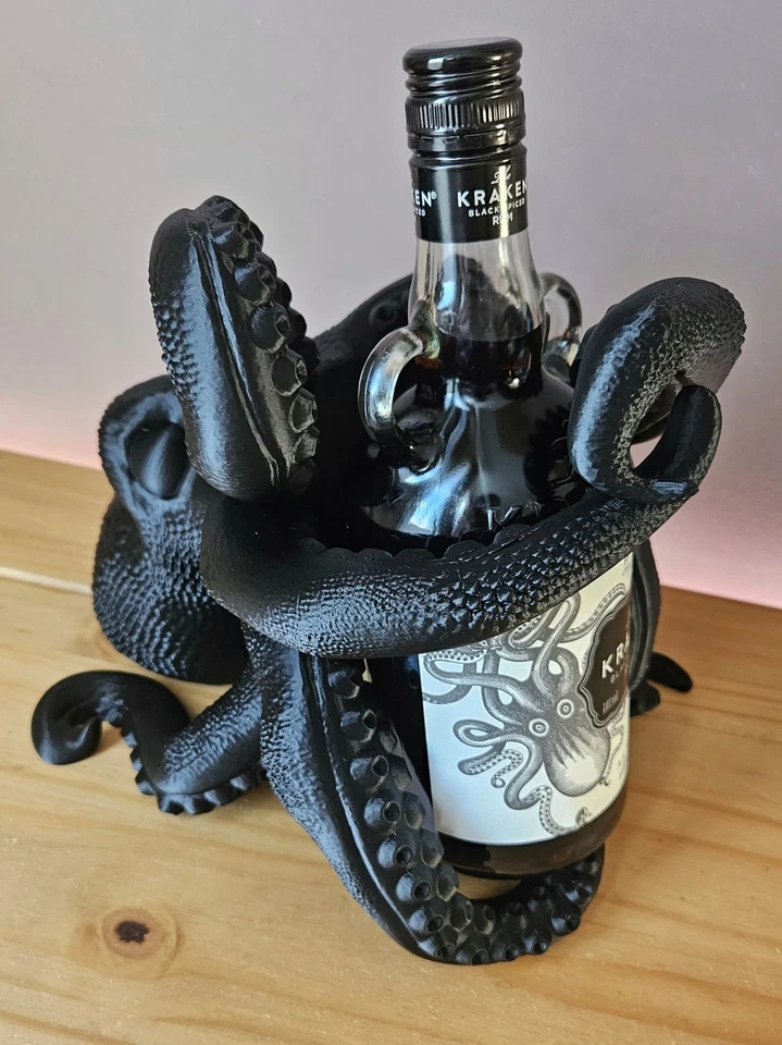 1X Kraken 700ml Rum Bottle Stand holder Black - Image 2 of 3
