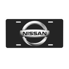 Nissan 12 X 6 In License Plate Stamped Metal Tag For Car Truck Black